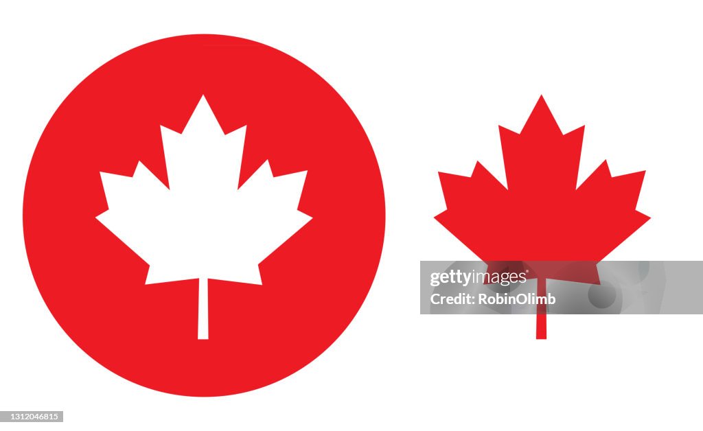 Red Circle Maple Leaf icons