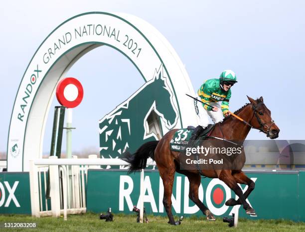 Minella Times ridden by Rachael Blackmore wins the Randox Grand National Handicap Chase during Grand National Day of the 2021 Randox Health Grand...