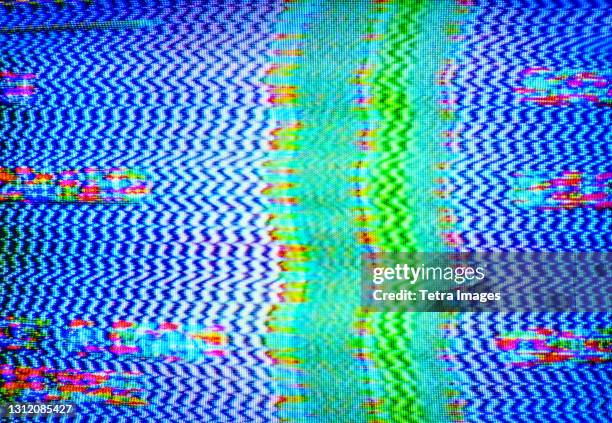 close-up of television static - television snow stock pictures, royalty-free photos & images