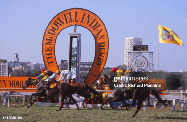 Indictment winning The Indian Derby in Mumbai in 1997. The Indian Derby is run annually on the first Sunday of February at the Mahalaxmi Racecourse...