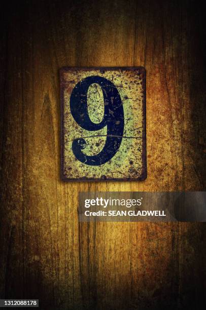 Rusty Number 9 On Door High-Res Stock Photo - Getty Images