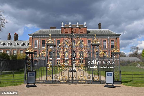 General view of the main entrance to Kensington Palace, where Prince Harry, Duke of Sussex has returned to Nottingham Cottage ahead of Prince Philip,...