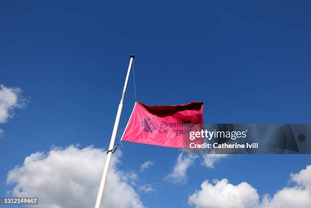 The Premier League flag is flown at half mast as a mark of respect in memory of HRH The Prince Philip, Duke of Edinburgh who passed away at the age...