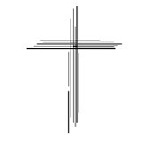 Abstract cross. Christian Symbol. Sign of lines