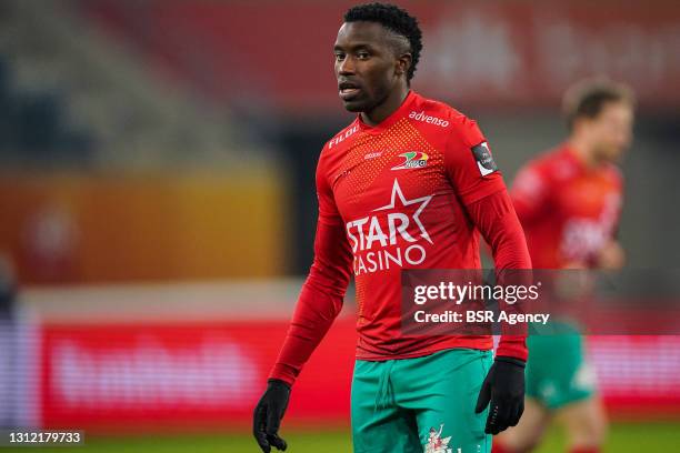 Fashion Junior Sakala of KV Oostende during the Jupiler Pro League match between KAA Gent and KV Oostende at Ghelamco Arena on March 8, 2021 in Gent,...