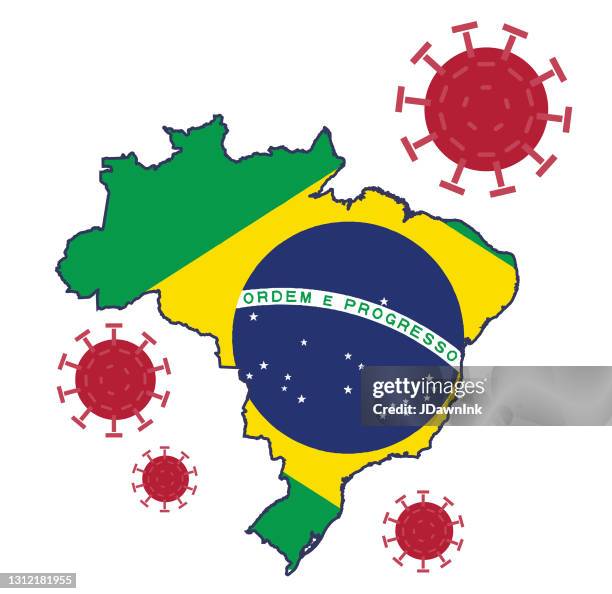 covid-19 brasilien variante der virusmutation - b117 covid 19 variant stock-grafiken, -clipart, -cartoons und -symbole