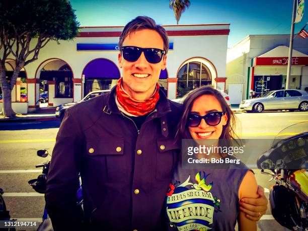 American actor Teddy Sears, of The CW television series The Flash, and his wife Milissa Sears pose for a portrait at the 6th annual Kiehl's LifeRide...