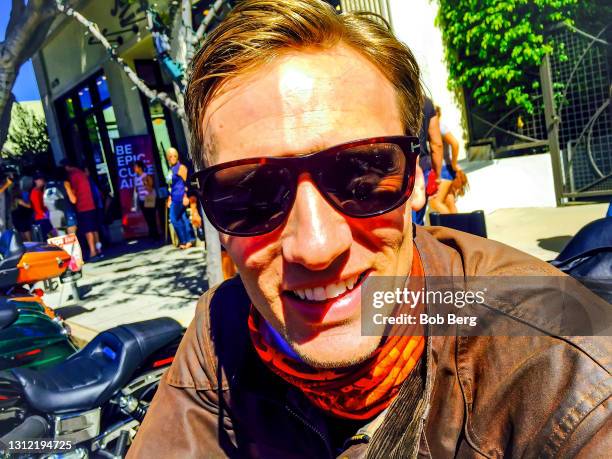 American actor Teddy Sears, of The CW television series The Flash, poses for a portrait at the 6th annual Kiehl's LifeRide for amfAR celebration at...