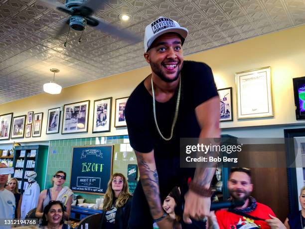 American rapper, singer, record producer, DJ and dancer Sky Blu of LMFAO performs during the 6th annual Kiehl's LifeRide for amfAR celebration at...