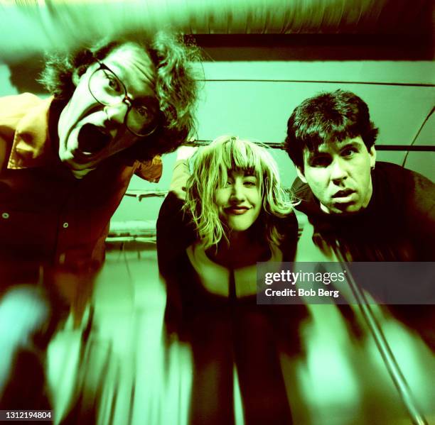 American bassist Ronnie Barnett, American singer, musician, and songwriter Kim Shattuck and American drummer Roy McDonald of the American punk rock...