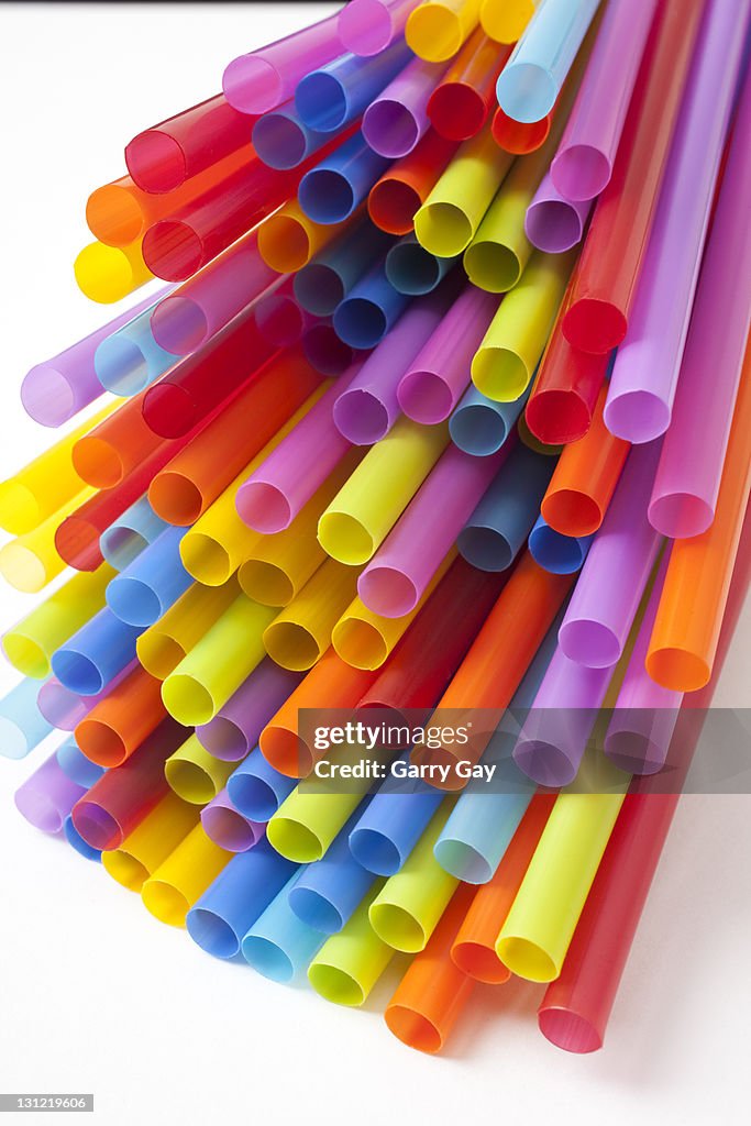 Colorful drinking straws