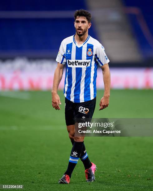 Didac Vila of RCD Espanyol looks on during the LaLiga Smartbank match between RCD Espanyol de Barcelona and CD Leganes at RCDE Stadium on April 11,...