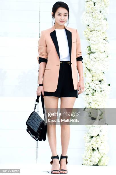 Shin Min-A attends the Jang Dong-Gun and Go So-Young Wedding at the Shilla Hotel on May 2, 2010 in Seoul, South Korea.