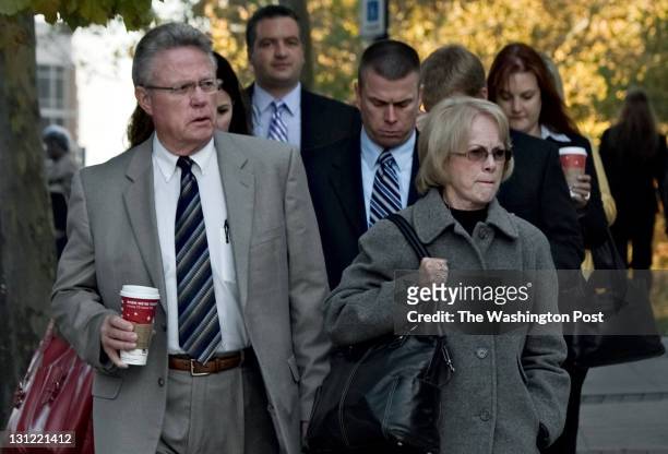 David Murray and Phyllis Murray, parents of slain Lululemon employee Jayna Murray, arrive at the courthouse earlier today.