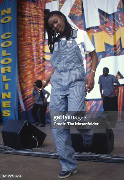 Brandy performs during KMEL Summer Jam at Shoreline Amphitheatre on August 11, 1995 in Mountain View, California.