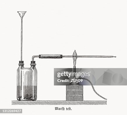 Marsh Test Instruments Apparatus For The Marsh Test Wood Engraving Published In 1893 High-Res ...
