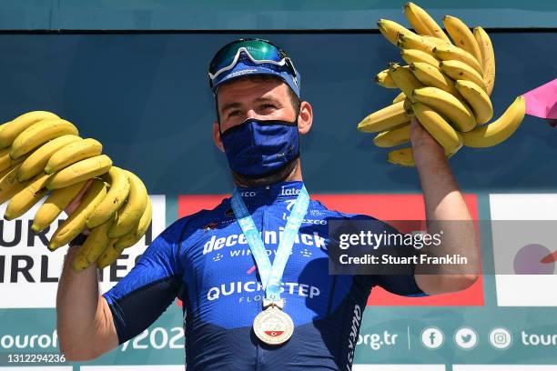 Podium / Mark Cavendish of United Kingdom and Team Deceuninck - Quick-Step Celebration, during the 56th Presidential Cycling Tour of Turkey 2021,...