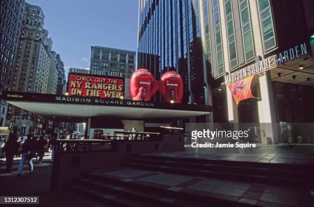 General exterior view of Madison Square Garden in New York City on 10th March 2000.