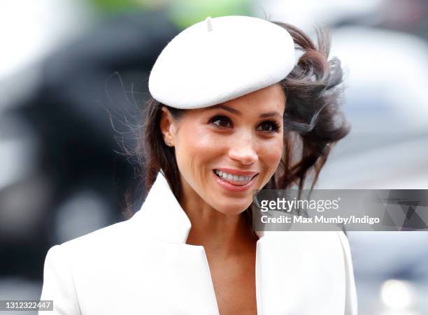 Meghan, Duchess of Sussex attends the 2018 Commonwealth Day service at Westminster Abbey on March 12, 2018 in London, England.