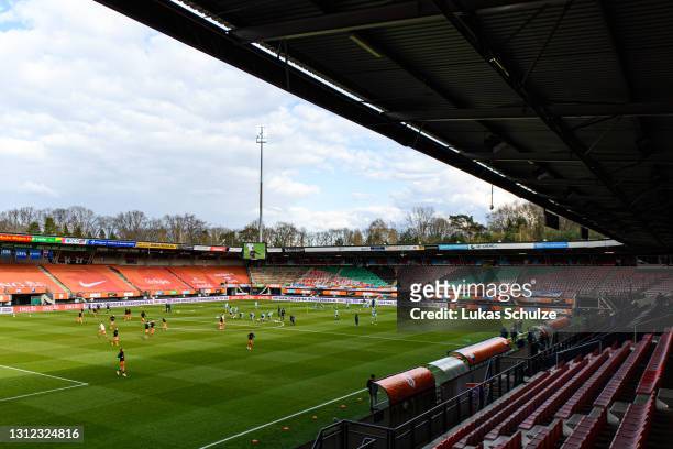 General view inside the stadium ahead of the International Friendly between Netherlands and Australia at Stadion de Goffert on April 13, 2021 in...