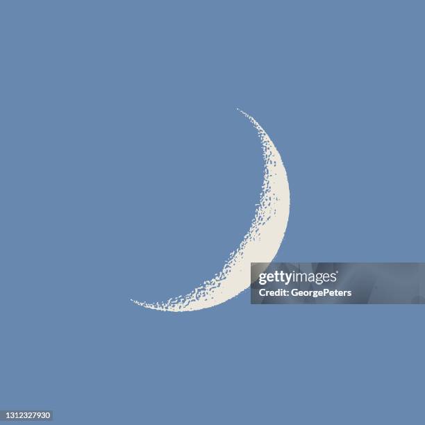 moon, crescent - planetary moon stock illustrations