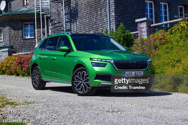 skoda kamiq on a street - skida stock pictures, royalty-free photos & images