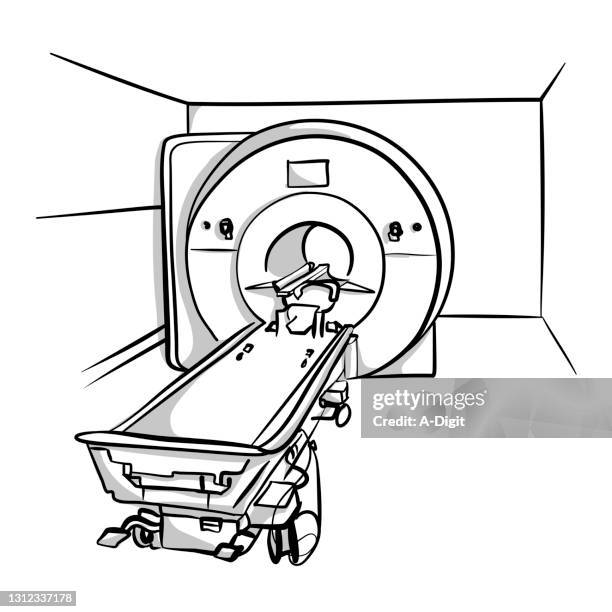 ct scanner sketch - cat scan machine stock illustrations