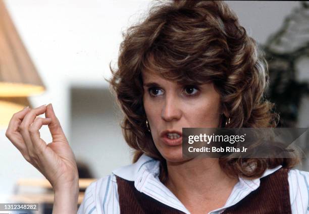 Actress Barbara Bassan, wife of Steven Boucho at his studio production office at CBS Studios, June 9, 1983 in Studio City , California.