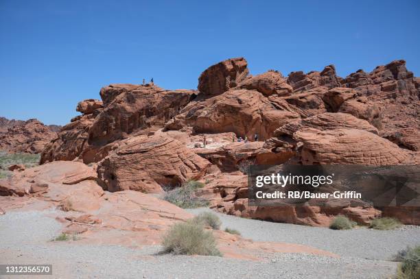 View of Valley of Fire State Park is seen on April 04, 2021 in Overton, Nevada.