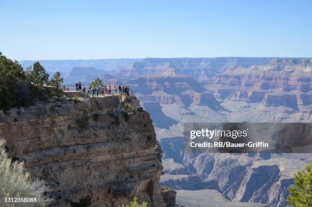 View of Mather Point at the Grand Canyon is seen on April 06, 2021 in Grand Canyon Village, Arizona.