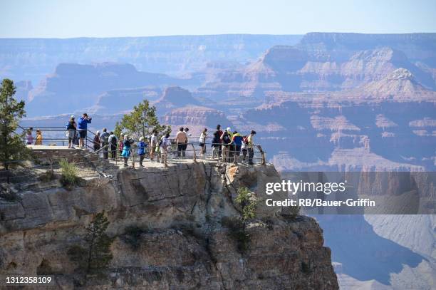 View of Mather Point at the Grand Canyon is seen on April 06, 2021 in Grand Canyon Village, Arizona.