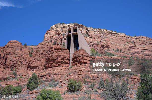 View of Chapel of the Holy Cross is seen on April 07, 2021 in Sedona, Arizona.