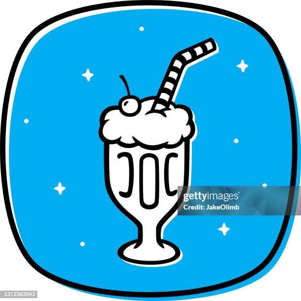 milkshake doodle 2 - vanilla milkshake stock illustrations