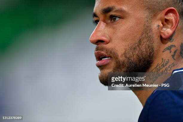 Neymar Jr of Paris Saint-Germain looks on during the UEFA Champions League Quarter Final Second Leg match between Paris Saint-Germain and FC Bayern...