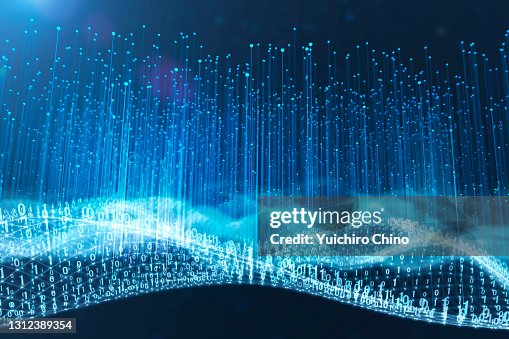 Abstract binary big data wave and information line Abstract binary big data wave and information line