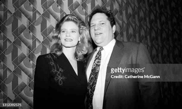 Harvey Weinstein and wife Eve Chilton Weinstein pose for a photo at the New York Film Critics Circle Awards on January 17th,1993 in New York City,...