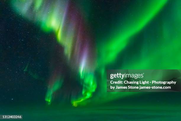 aurora from the air - southern lights foto e immagini stock