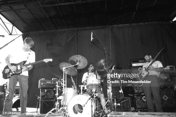 Nels Cline and Mike Watt perform during Lollapalooza at Cal Expo Amphitheatre on August 17, 1995 in Sacramento, California.