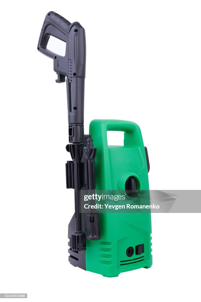 Electric pressure washer isolated on white background