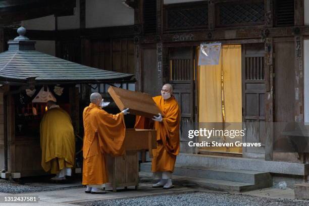 food offering at okunoin cemetery. - koya san stock pictures, royalty-free photos & images