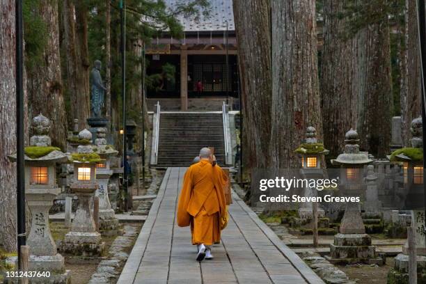 food offering at okunoin cemetery. - koya san stock pictures, royalty-free photos & images