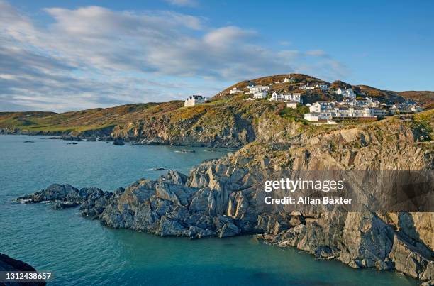 north devon seaside hamlet of morthoe at sunset - exeter devon stock pictures, royalty-free photos & images