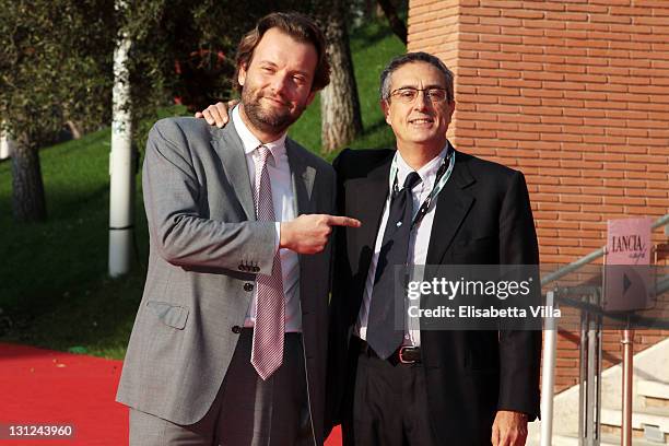 Director Marco Spagnoli and director of Extra - the Out of Competition films Mario Sesti attend the "Diversamente Giovane" premiere during the 6th...