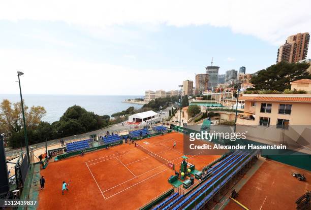 General view of play during the Round 32 match between Jordan Thompson of Australia and Fabio Fognini of Italy during day four of the Rolex...