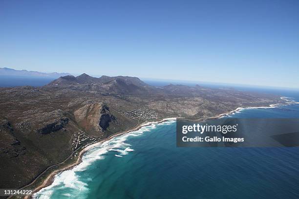 An aerial view of the southernmost village along the west coast of the Cape Peninsula is Scarborough. Further south is the Cape of Good Hope Nature...