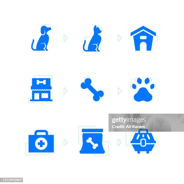 pet icon set - pet scan stock illustrations