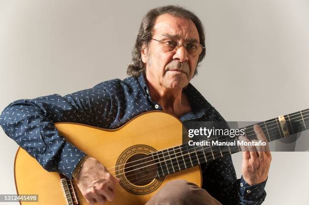 Spanish flamenco guitar player Jose Antonio Carmona Carmona, aka Pepe Habichuela, poses on November 6, 2015 in Madrid