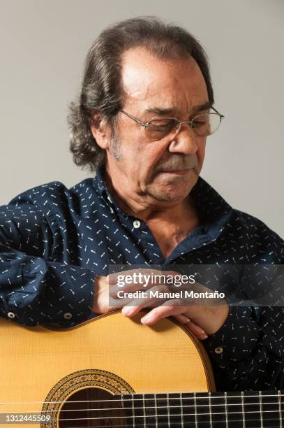 Spanish flamenco guitar player Jose Antonio Carmona Carmona, aka Pepe Habichuela, poses on November 6, 2015 in Madrid