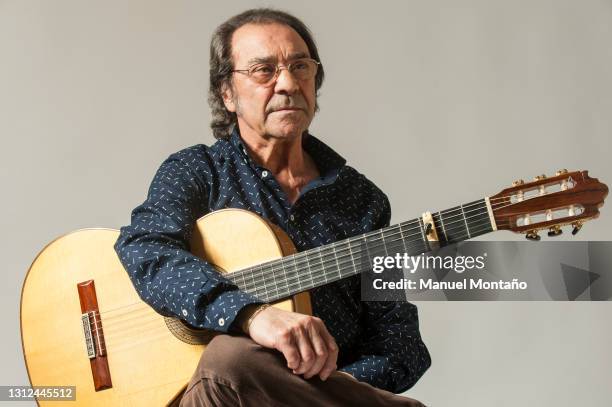 Spanish flamenco guitar player Jose Antonio Carmona Carmona, aka Pepe Habichuela, poses on November 6, 2015 in Madrid