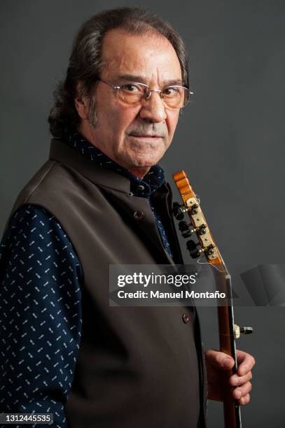 Spanish flamenco guitar player Jose Antonio Carmona Carmona, aka Pepe Habichuela, poses on November 6, 2015 in Madrid